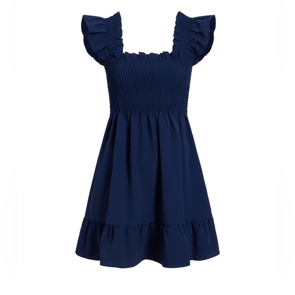 Hill House Elizabeth The Nap Dress Mini Navy Blue - Picture 1 of 6